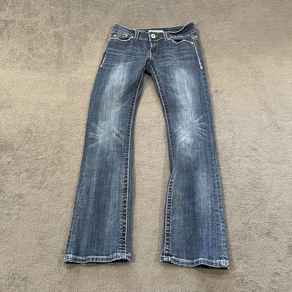 Stetson Blue Dark Wash Stretch Denim Western Bootcut Jeans Women's Size 6